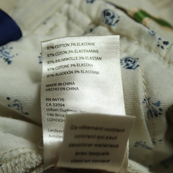 Pilcro High-Rise Skinny Corduroy Pants Cream Beige Women Size 26 Anthropologie - Picture 12 of 12